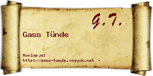 Gass Tünde névjegykártya